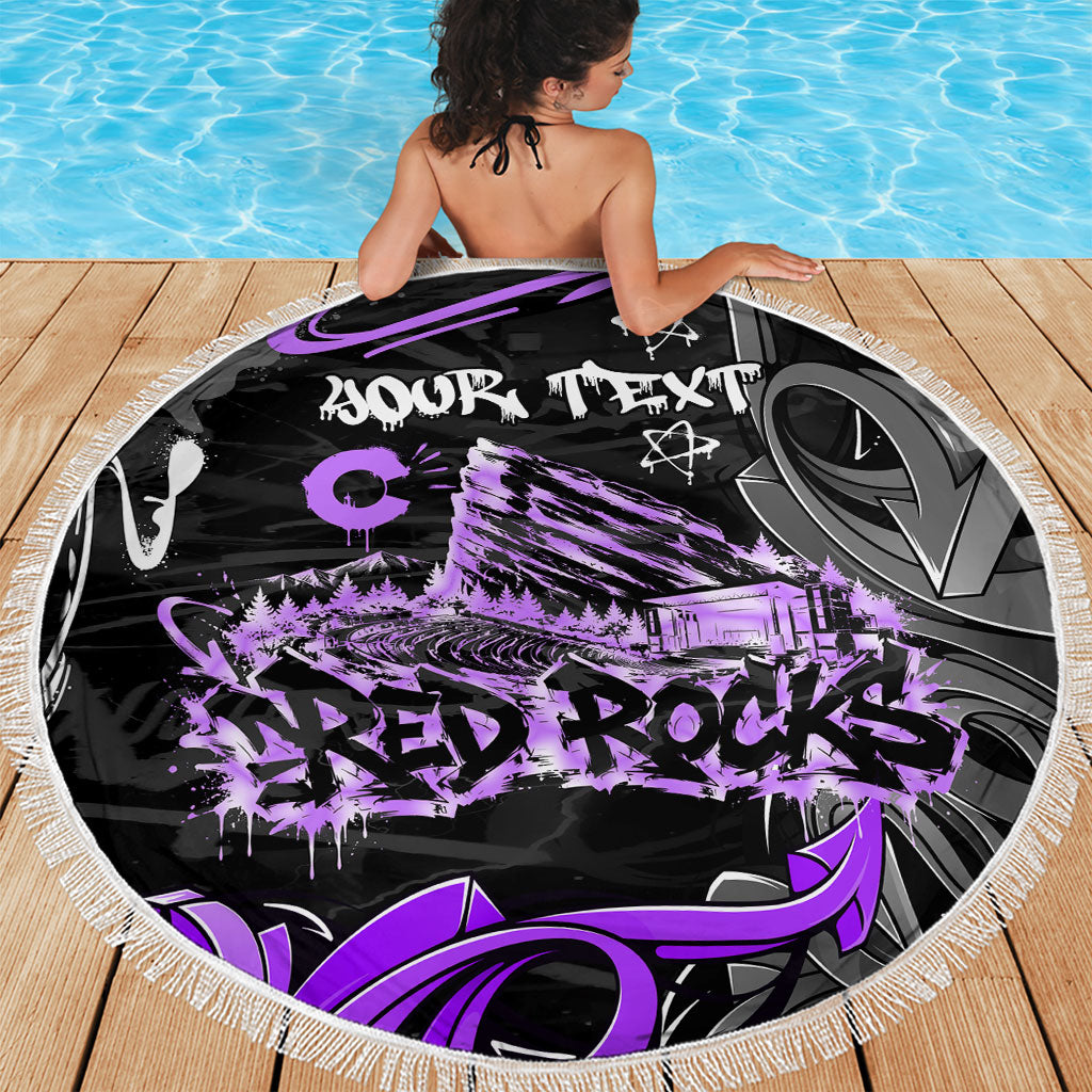 Personalized Colorado Aspen Snowmass Red Rocks Beach Blanket Urban Graffiti Paint Splatter Street Art