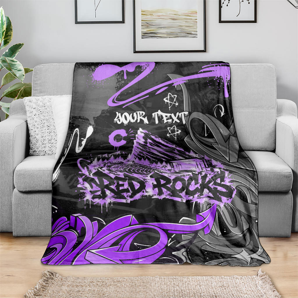 Personalized Colorado Aspen Snowmass Red Rocks Blanket Urban Graffiti Paint Splatter Street Art