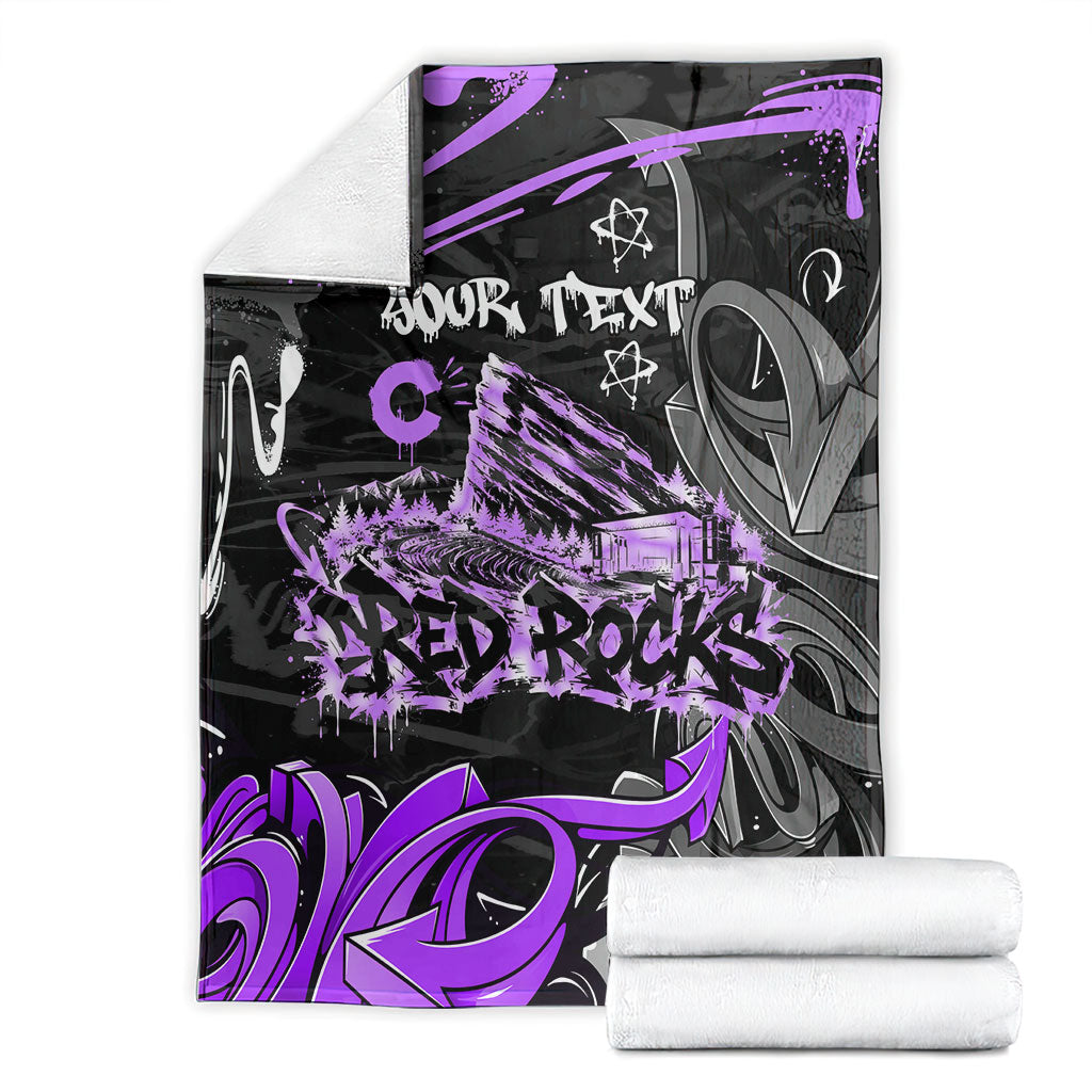 Personalized Colorado Aspen Snowmass Red Rocks Blanket Urban Graffiti Paint Splatter Street Art