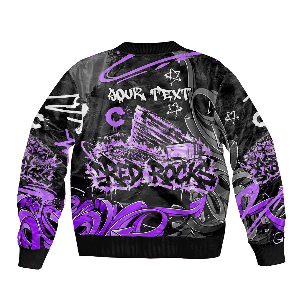 Personalized Colorado Aspen Snowmass Red Rocks Bomber Jacket Urban Graffiti Paint Splatter Street Art