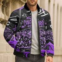 Personalized Colorado Aspen Snowmass Red Rocks Bomber Puffer Jacket Urban Graffiti Paint Splatter Street Art