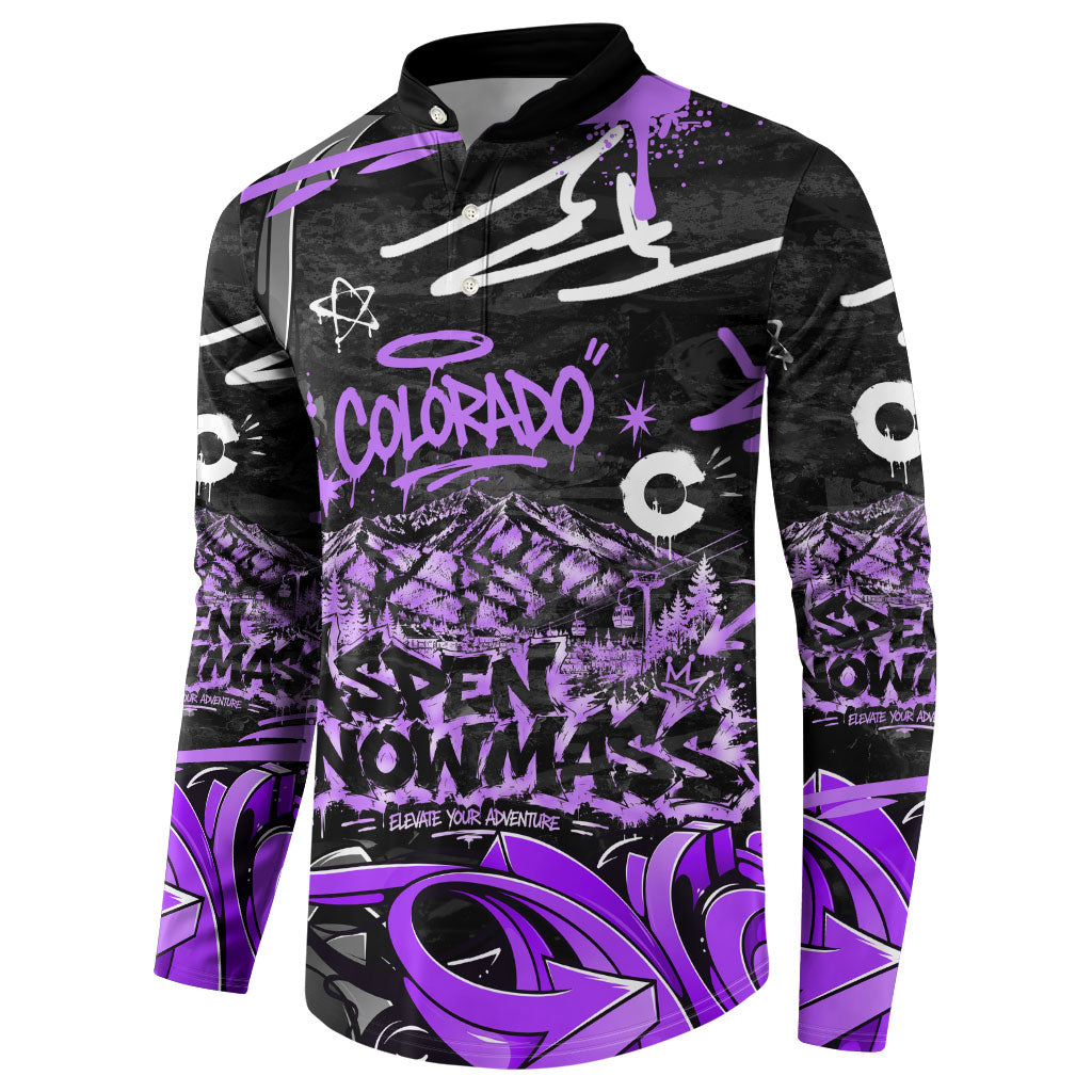 Personalized Colorado Aspen Snowmass Red Rocks Button Sweatshirt Urban Graffiti Paint Splatter Street Art