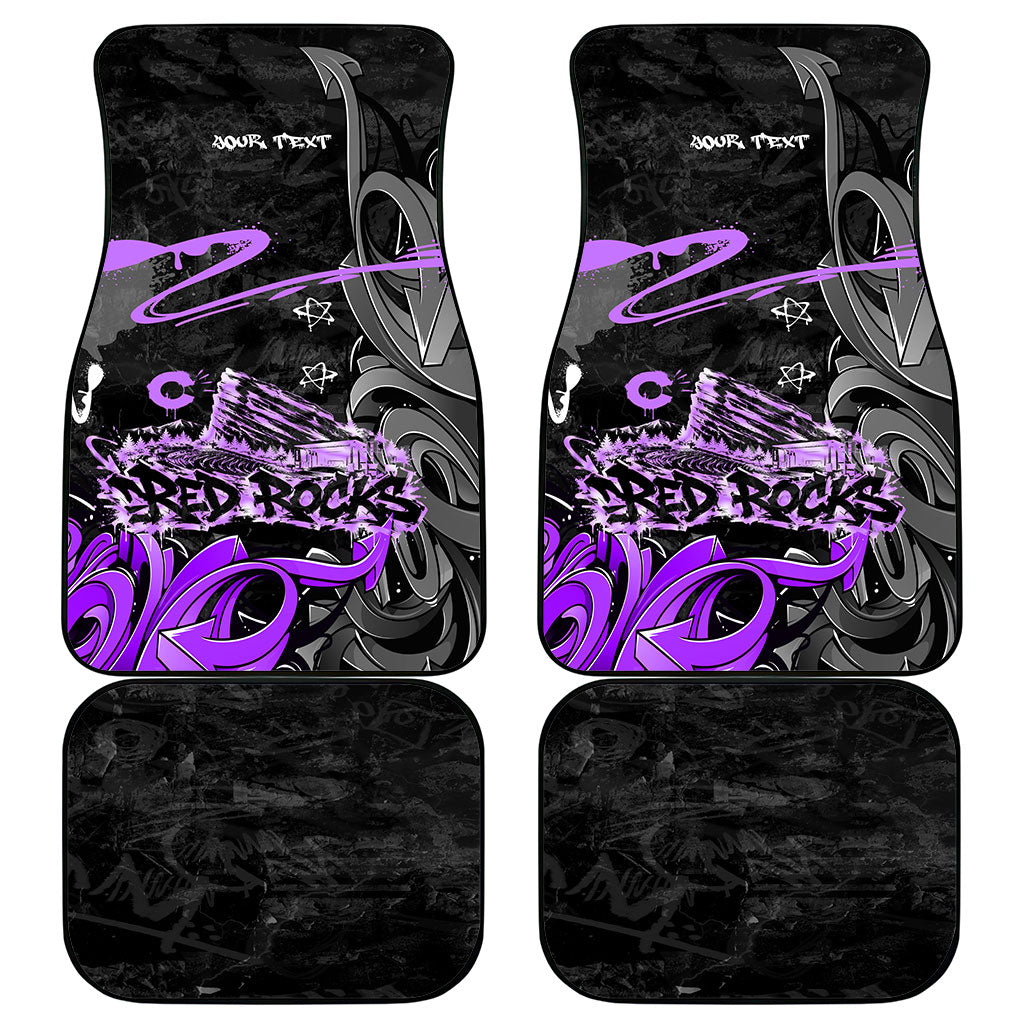 Personalized Colorado Aspen Snowmass Red Rocks Car Mats Urban Graffiti Paint Splatter Street Art