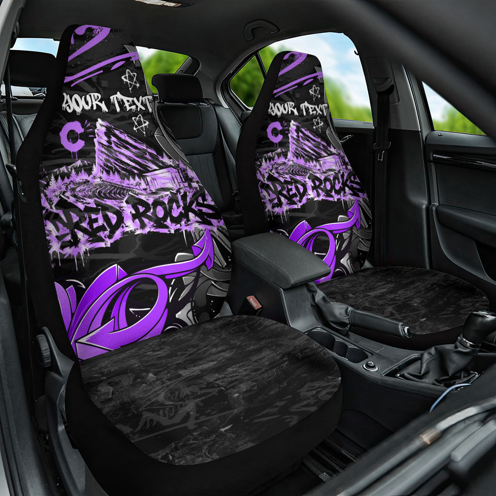 Personalized Colorado Aspen Snowmass Red Rocks Car Seat Cover Urban Graffiti Paint Splatter Street Art
