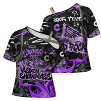 Personalized Colorado Aspen Snowmass Red Rocks Cross Shoulder Shirt Urban Graffiti Paint Splatter Street Art