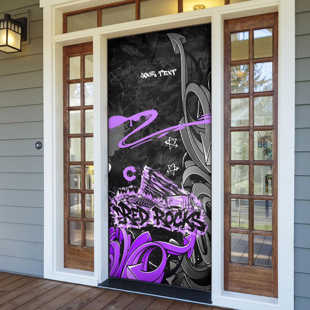 Personalized Colorado Aspen Snowmass Red Rocks Door Cover Urban Graffiti Paint Splatter Street Art