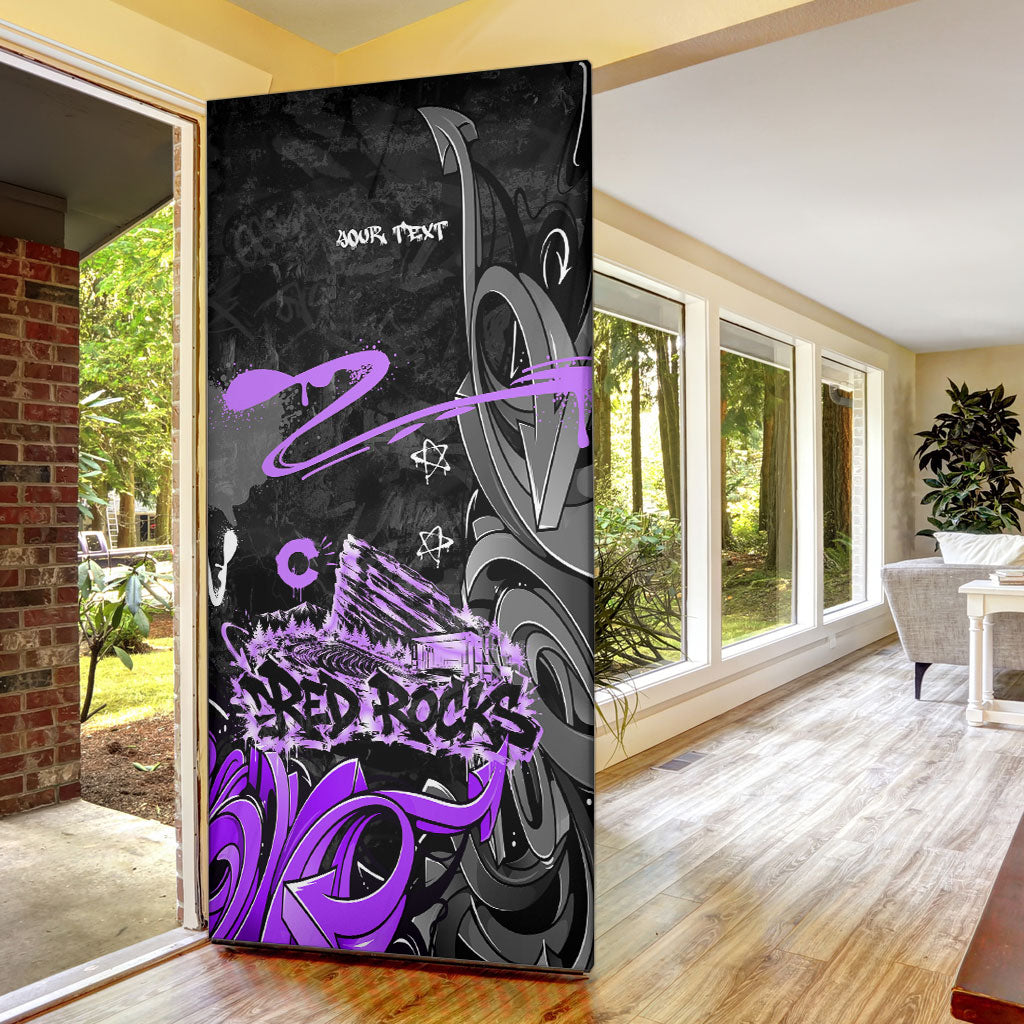 Personalized Colorado Aspen Snowmass Red Rocks Door Cover Urban Graffiti Paint Splatter Street Art