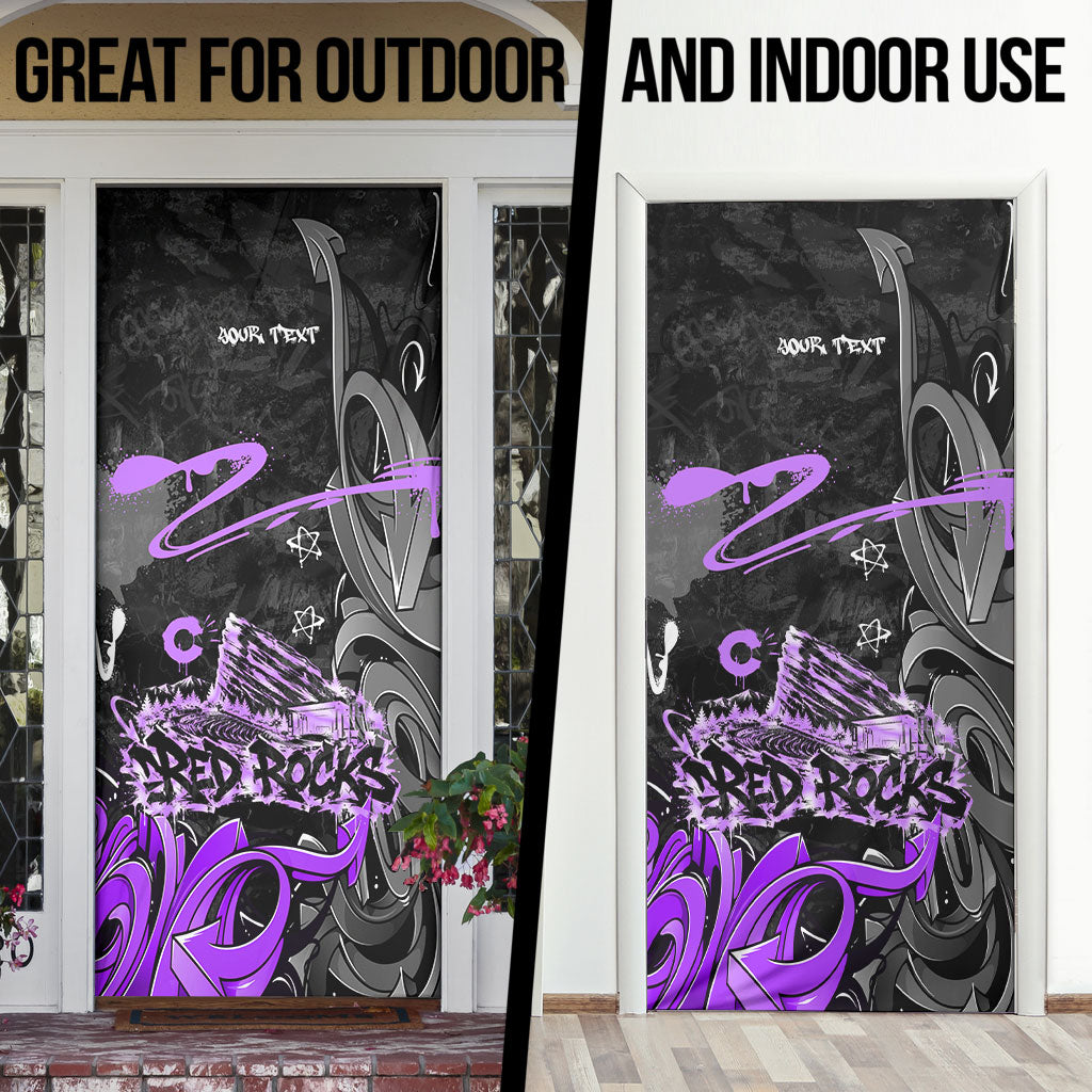 Personalized Colorado Aspen Snowmass Red Rocks Door Cover Urban Graffiti Paint Splatter Street Art