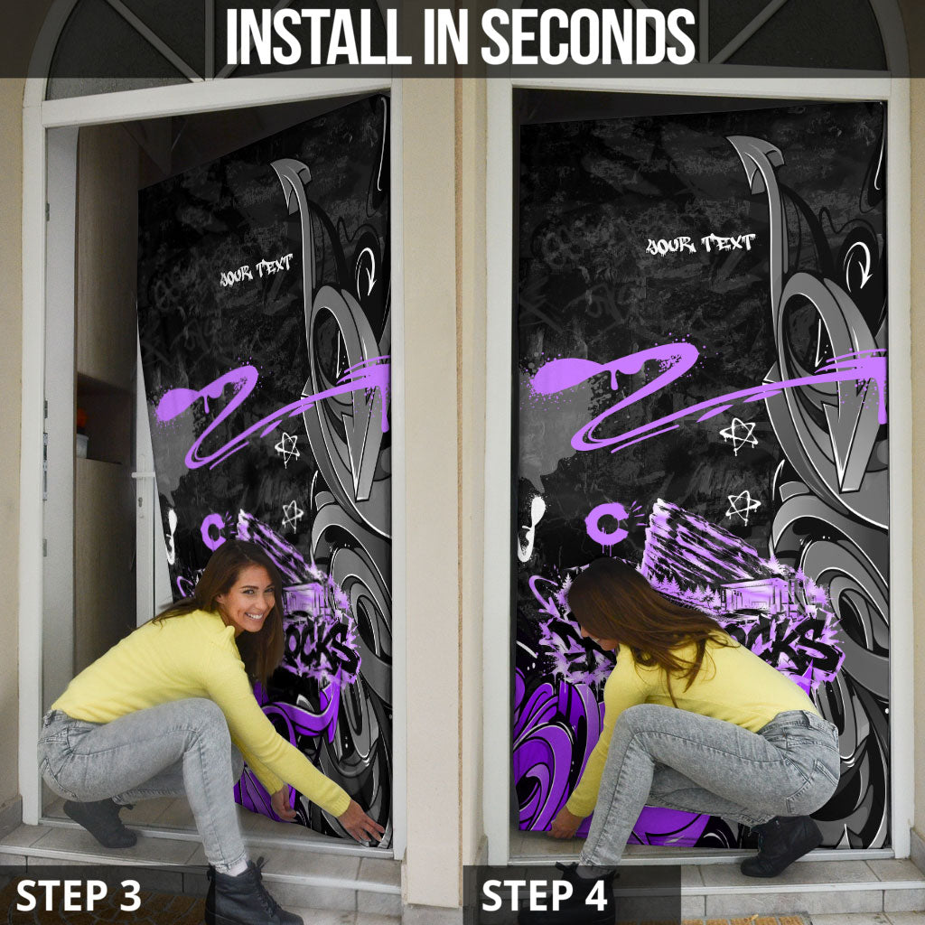 Personalized Colorado Aspen Snowmass Red Rocks Door Cover Urban Graffiti Paint Splatter Street Art