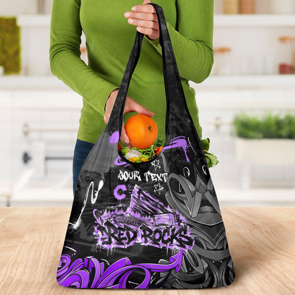Personalized Colorado Aspen Snowmass Red Rocks Grocery Bag Urban Graffiti Paint Splatter Street Art