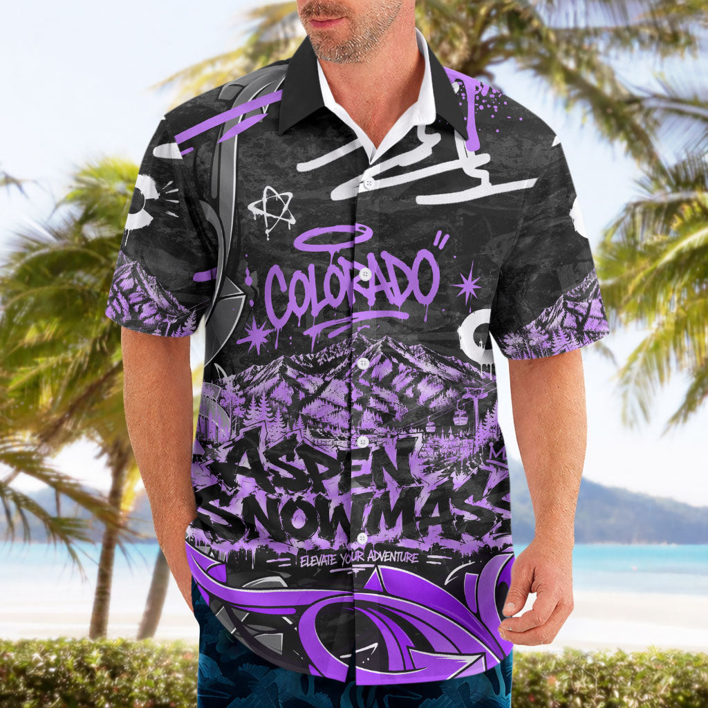 Personalized Colorado Aspen Snowmass Red Rocks Hawaiian Shirt Urban Graffiti Paint Splatter Street Art