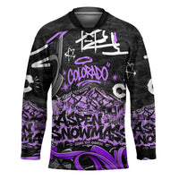Personalized Colorado Aspen Snowmass Red Rocks Hockey Jersey Urban Graffiti Paint Splatter Street Art