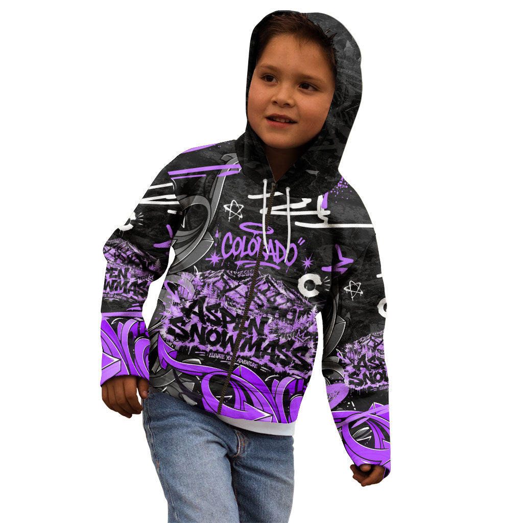 Personalized Colorado Aspen Snowmass Red Rocks Kid Hoodie Urban Graffiti Paint Splatter Street Art