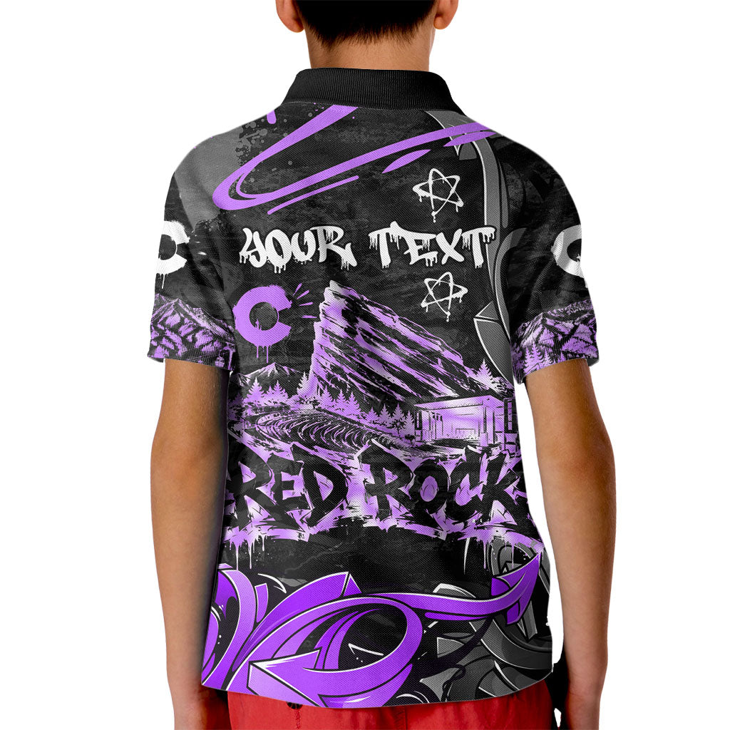 Personalized Colorado Aspen Snowmass Red Rocks Kid Polo Shirt Urban Graffiti Paint Splatter Street Art