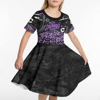 Personalized Colorado Aspen Snowmass Red Rocks Kid Short Sleeve Dress Urban Graffiti Paint Splatter Street Art