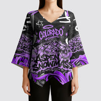 Personalized Colorado Aspen Snowmass Red Rocks Kimono Sleeve Blouse Urban Graffiti Paint Splatter Street Art