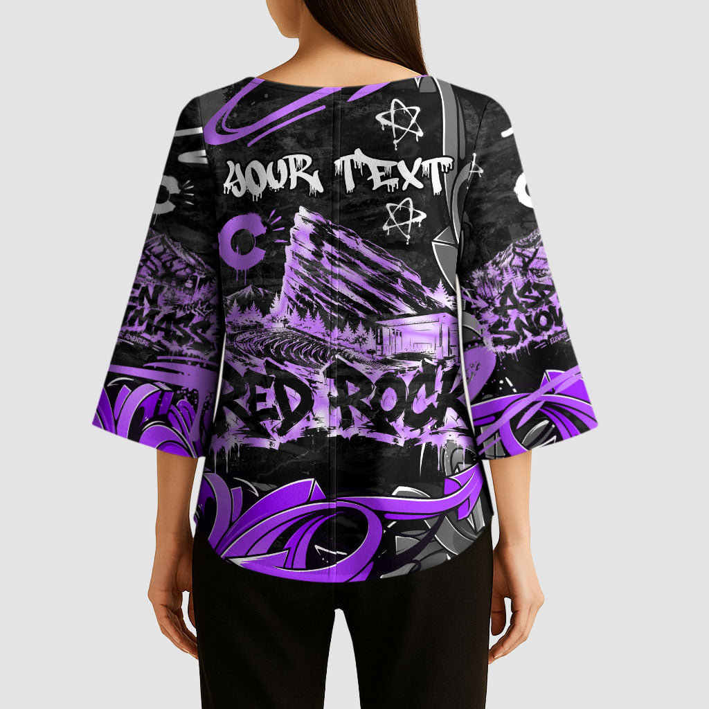 Personalized Colorado Aspen Snowmass Red Rocks Kimono Sleeve Blouse Urban Graffiti Paint Splatter Street Art