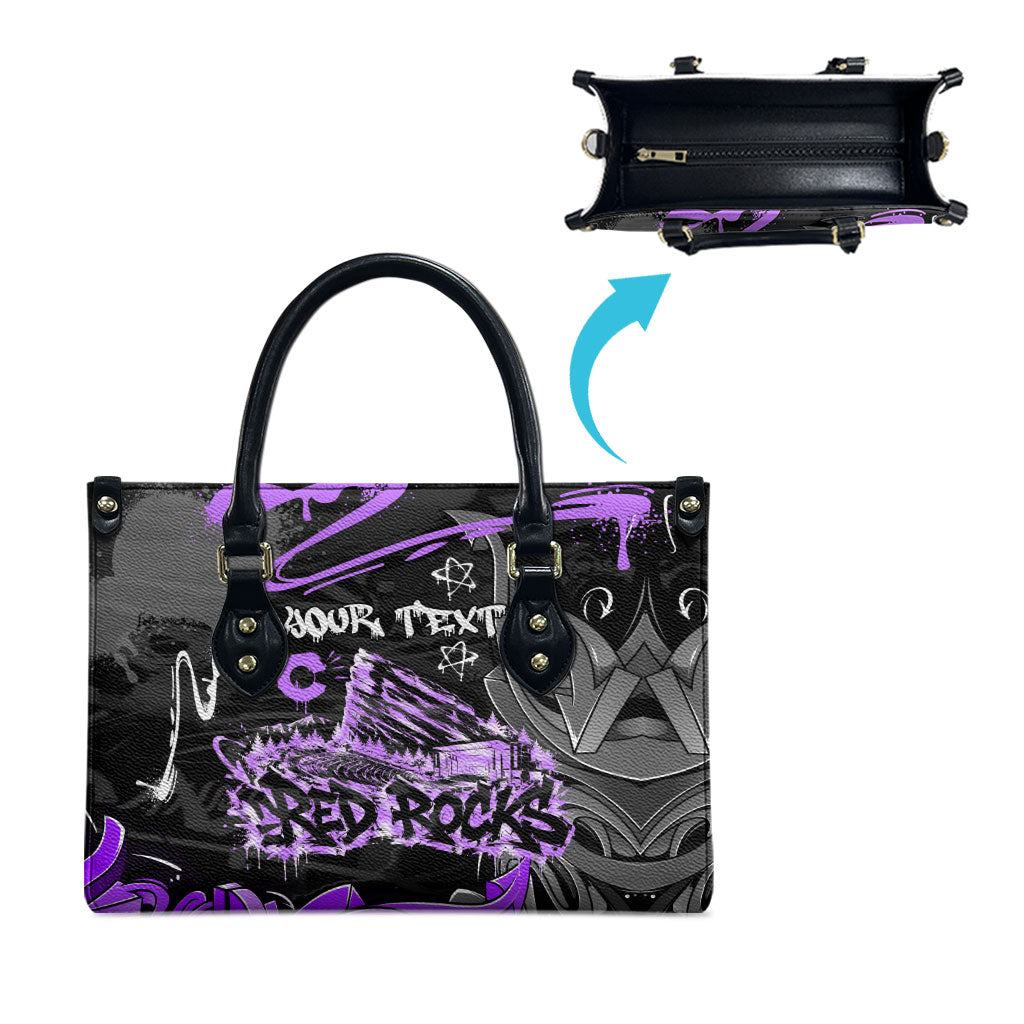 Personalized Colorado Aspen Snowmass Red Rocks Leather Bag Urban Graffiti Paint Splatter Street Art