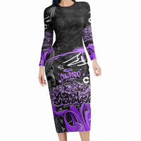 Personalized Colorado Aspen Snowmass Red Rocks Long Sleeve Bodycon Dress Urban Graffiti Paint Splatter Street Art