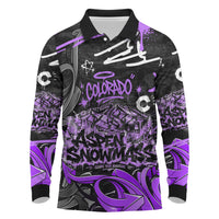 Personalized Colorado Aspen Snowmass Red Rocks Long Sleeve Polo Shirt Urban Graffiti Paint Splatter Street Art