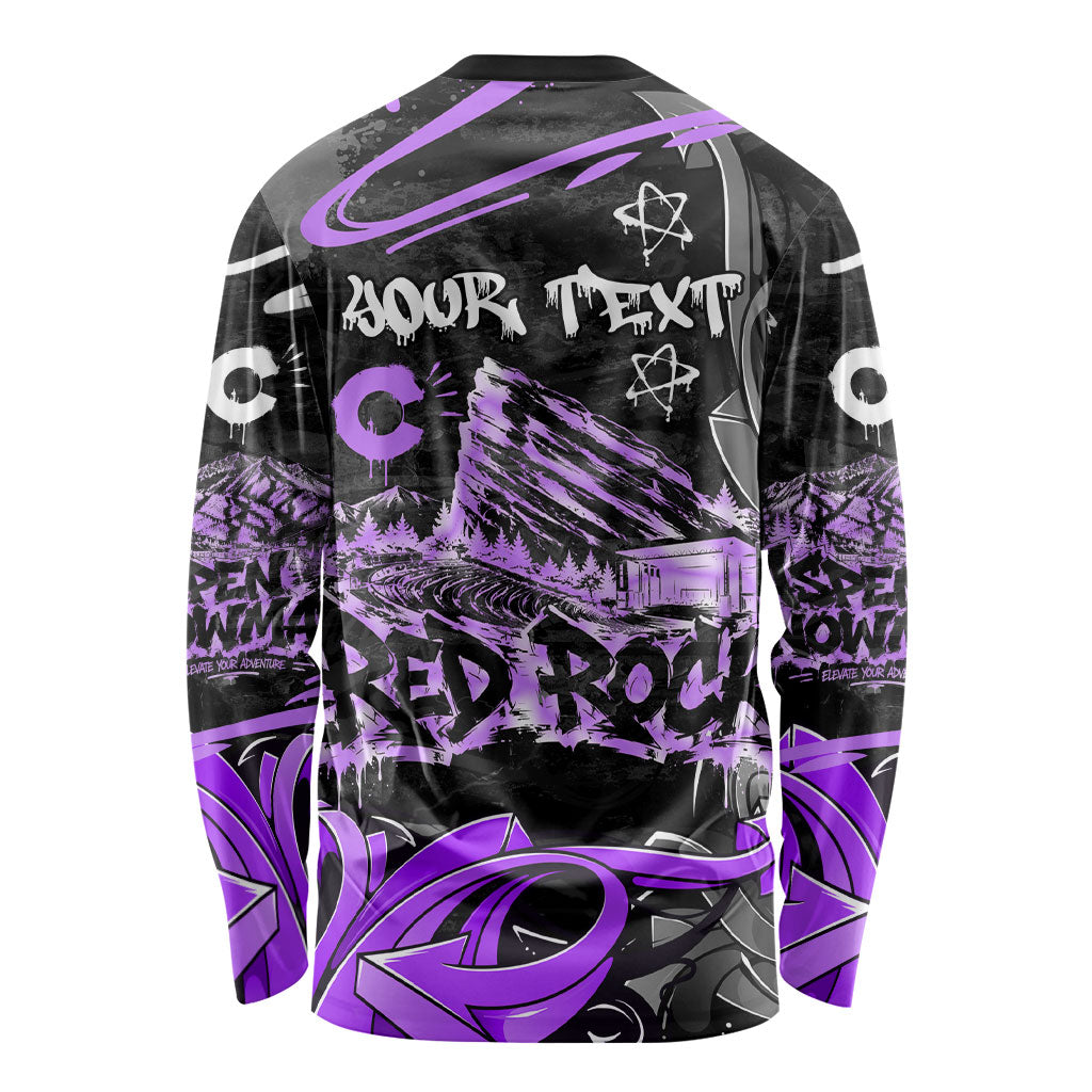 Personalized Colorado Aspen Snowmass Red Rocks Long Sleeve Shirt Urban Graffiti Paint Splatter Street Art