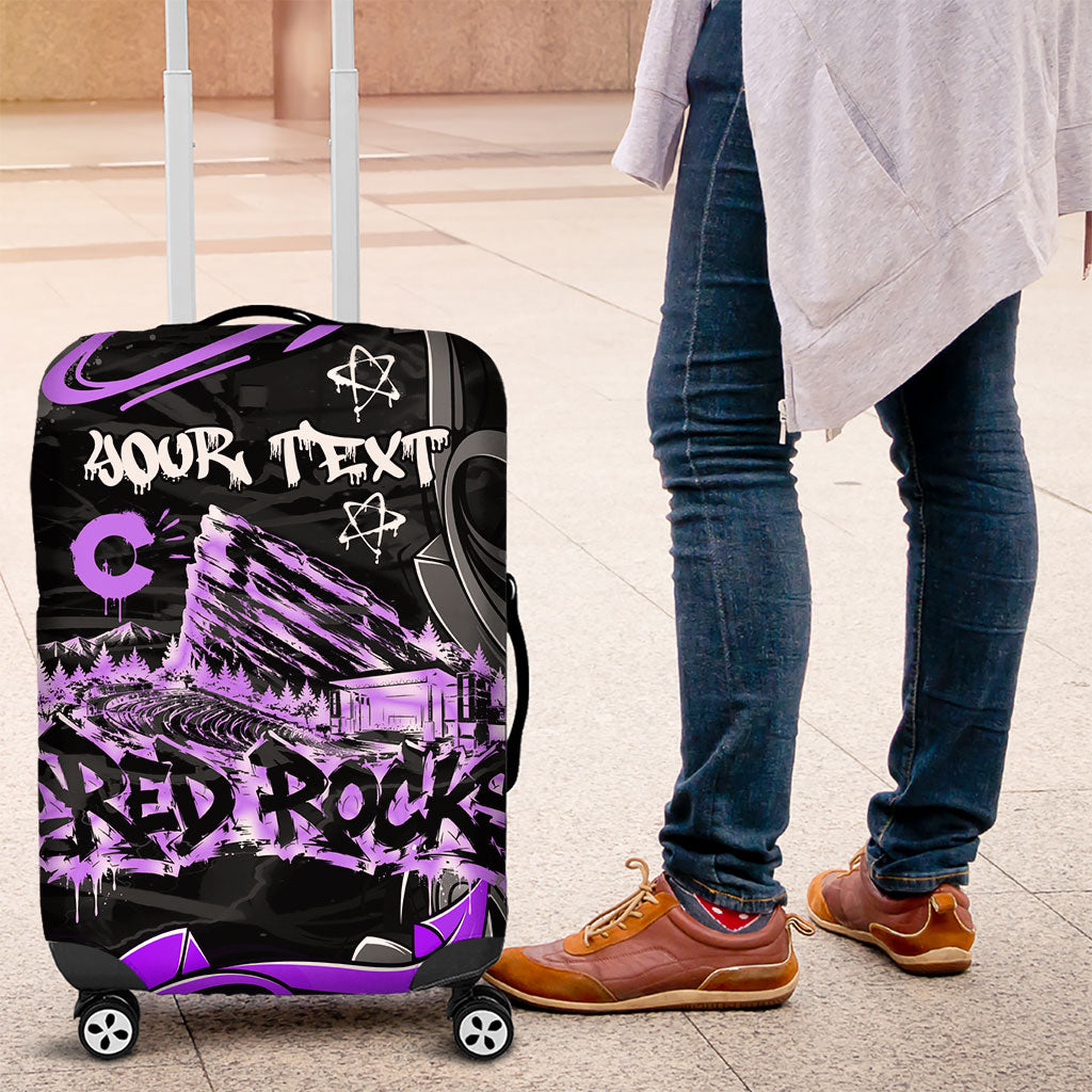 Personalized Colorado Aspen Snowmass Red Rocks Luggage Cover Urban Graffiti Paint Splatter Street Art