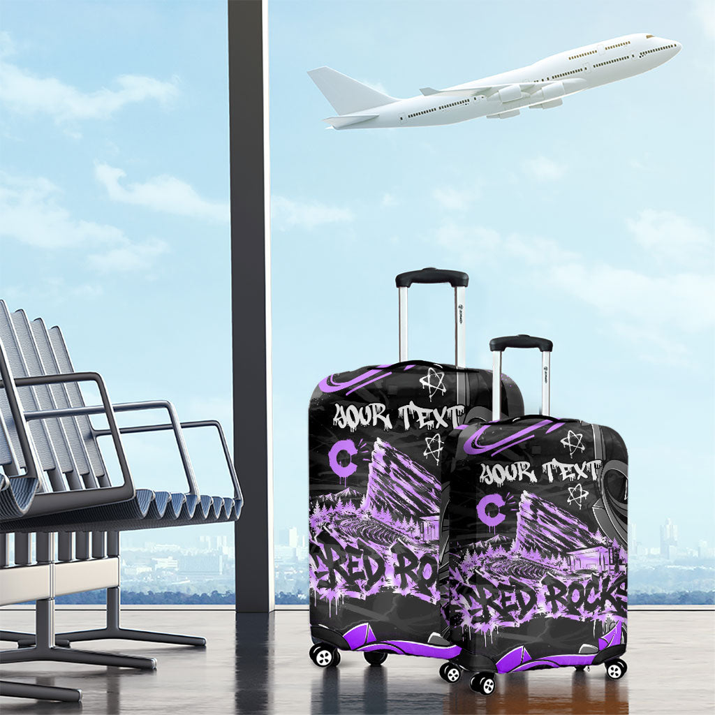 Personalized Colorado Aspen Snowmass Red Rocks Luggage Cover Urban Graffiti Paint Splatter Street Art