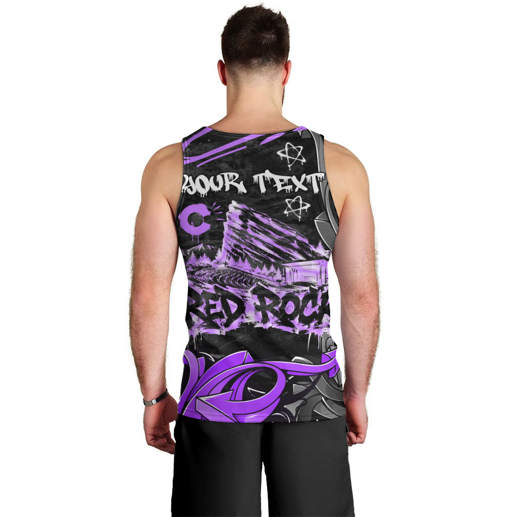 Personalized Colorado Aspen Snowmass Red Rocks Men Tank Top Urban Graffiti Paint Splatter Street Art