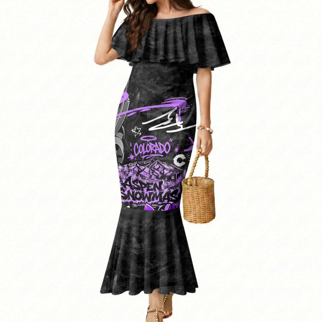 Personalized Colorado Aspen Snowmass Red Rocks Mermaid Dress Urban Graffiti Paint Splatter Street Art