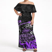 Personalized Colorado Aspen Snowmass Red Rocks Off Shoulder Maxi Dress Urban Graffiti Paint Splatter Street Art