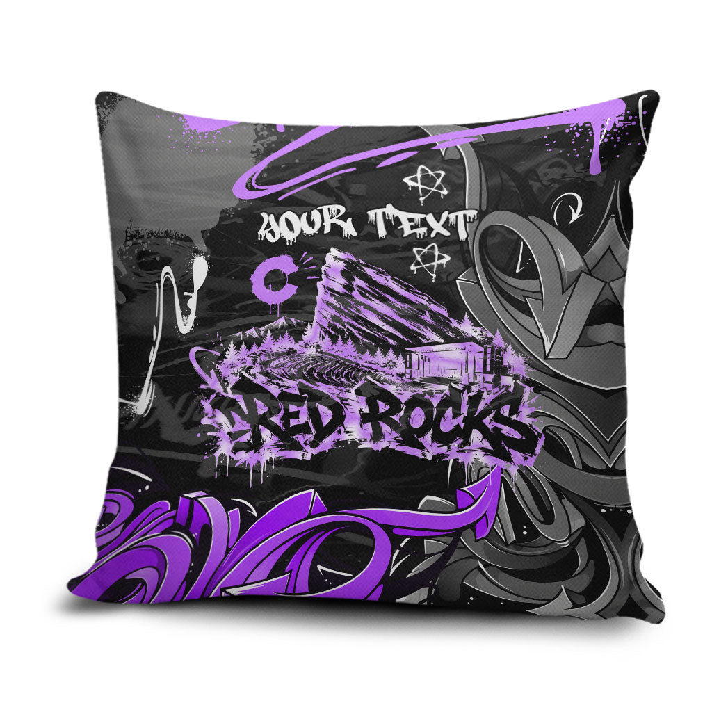 Personalized Colorado Aspen Snowmass Red Rocks Pillow Cover Urban Graffiti Paint Splatter Street Art