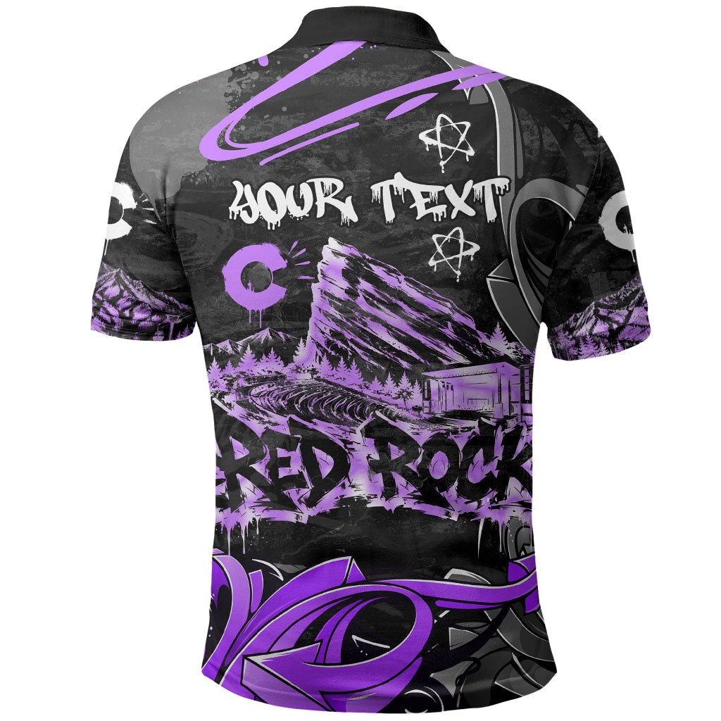 Personalized Colorado Aspen Snowmass Red Rocks Polo Shirt Urban Graffiti Paint Splatter Street Art