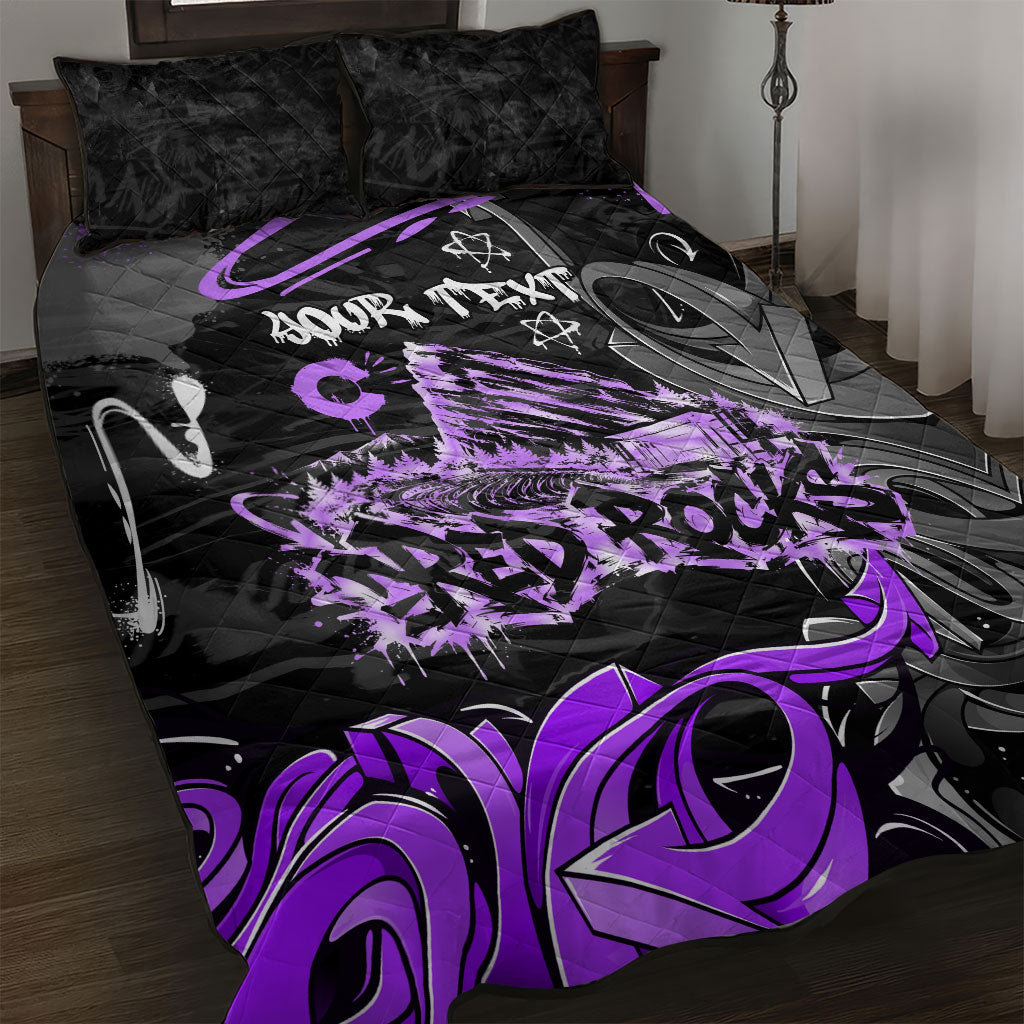 Personalized Colorado Aspen Snowmass Red Rocks Quilt Bed Set Urban Graffiti Paint Splatter Street Art