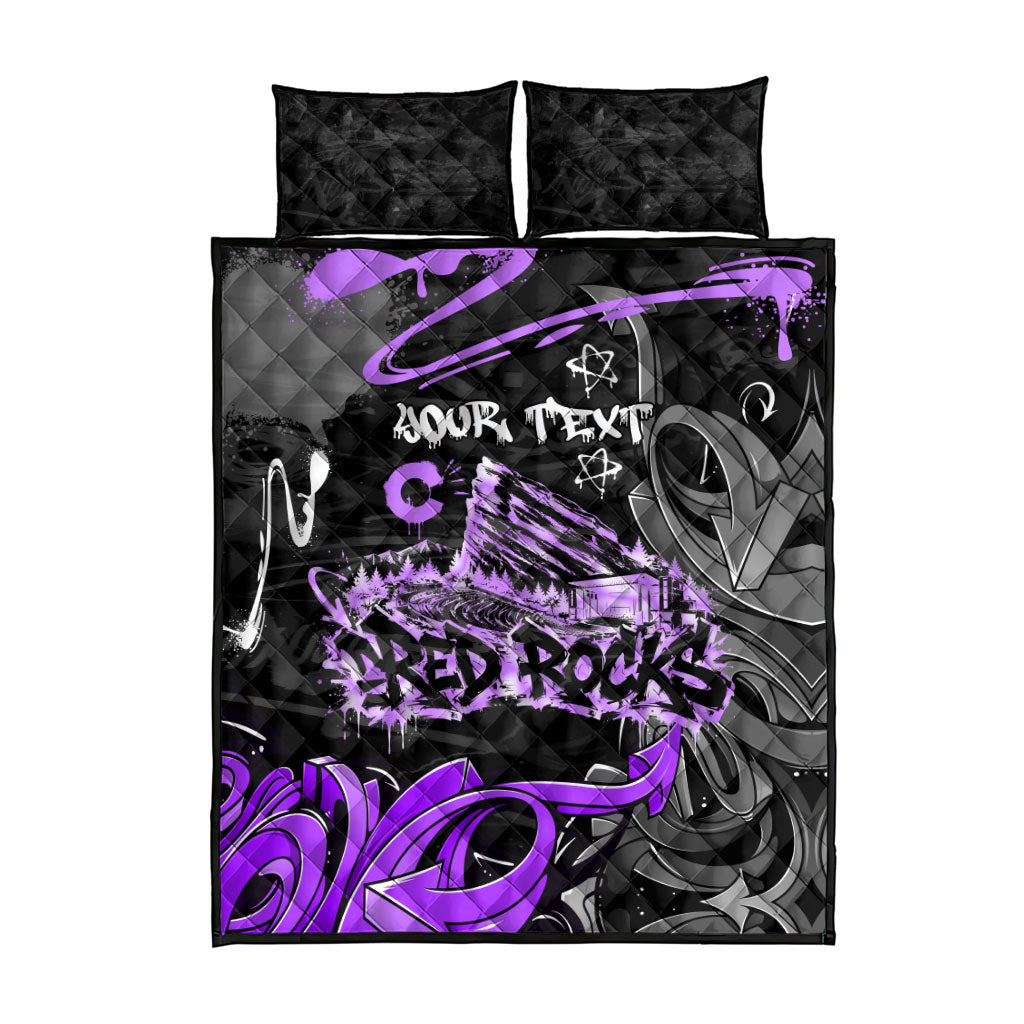 Personalized Colorado Aspen Snowmass Red Rocks Quilt Bed Set Urban Graffiti Paint Splatter Street Art