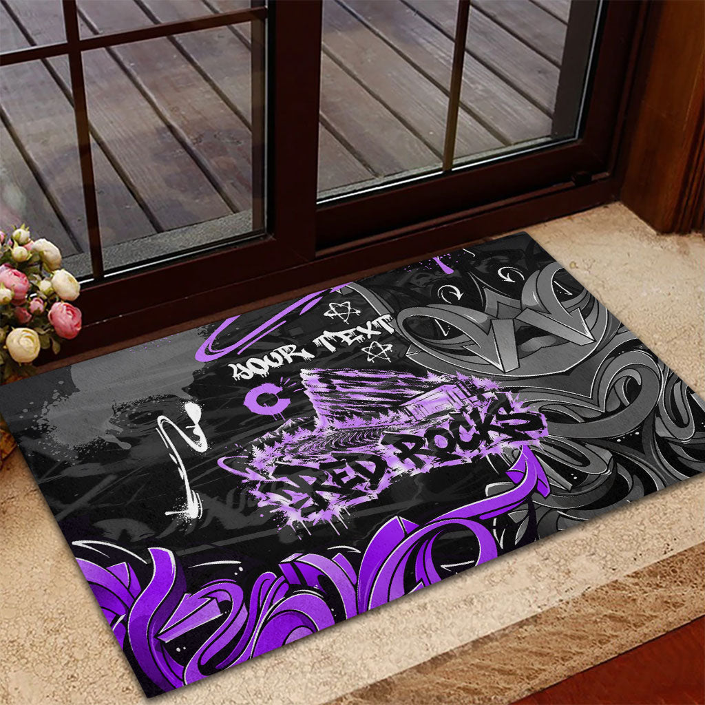 Personalized Colorado Aspen Snowmass Red Rocks Rubber Doormat Urban Graffiti Paint Splatter Street Art