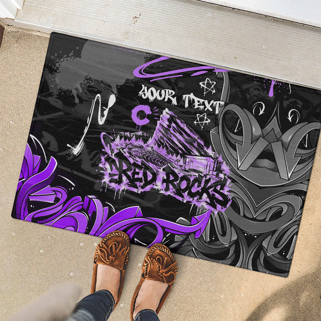 Personalized Colorado Aspen Snowmass Red Rocks Rubber Doormat Urban Graffiti Paint Splatter Street Art