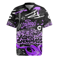Personalized Colorado Aspen Snowmass Red Rocks Rugby Jersey Urban Graffiti Paint Splatter Street Art