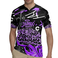Personalized Colorado Aspen Snowmass Red Rocks Rugby Jersey Urban Graffiti Paint Splatter Street Art