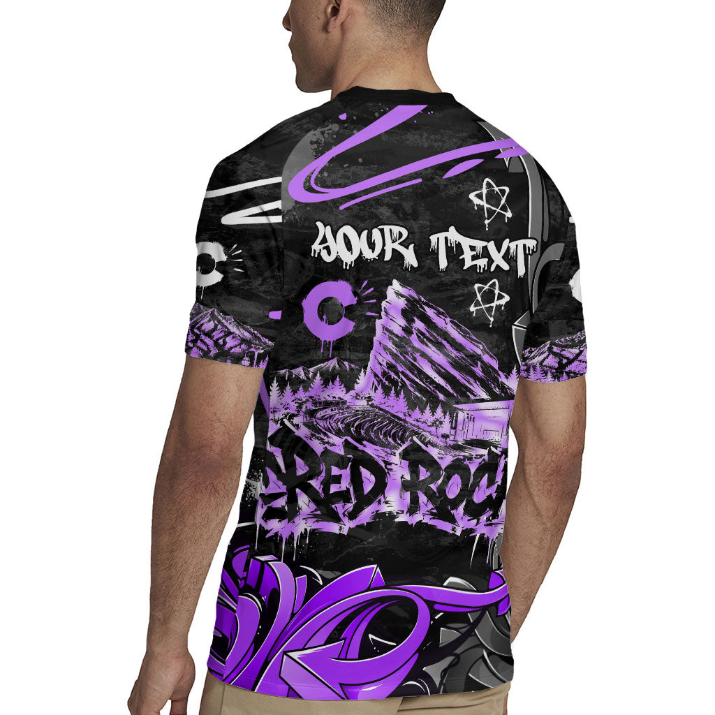 Personalized Colorado Aspen Snowmass Red Rocks Rugby Jersey Urban Graffiti Paint Splatter Street Art