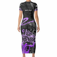 Personalized Colorado Aspen Snowmass Red Rocks Short Sleeve Bodycon Dress Urban Graffiti Paint Splatter Street Art