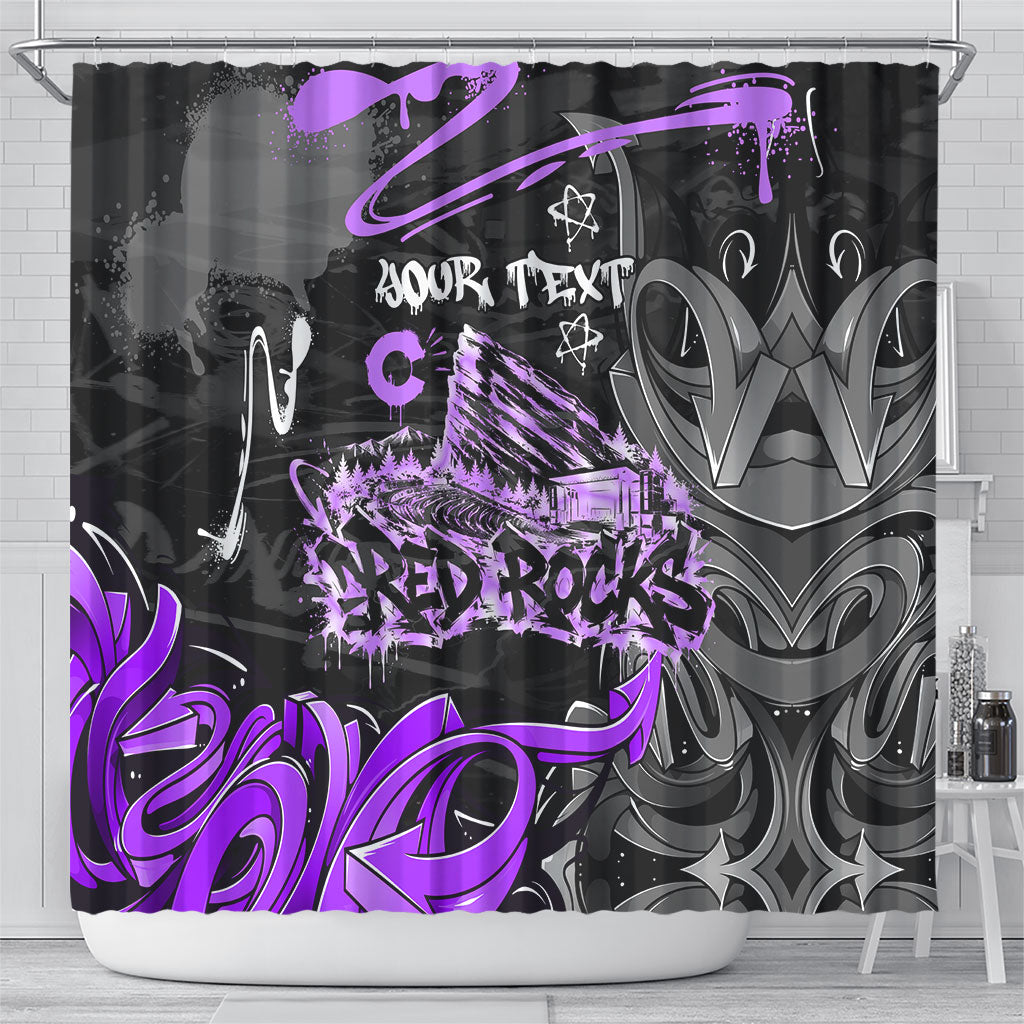 Personalized Colorado Aspen Snowmass Red Rocks Shower Curtain Urban Graffiti Paint Splatter Street Art