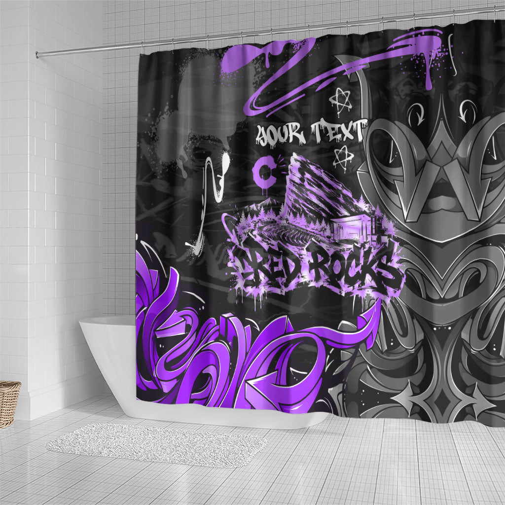 Personalized Colorado Aspen Snowmass Red Rocks Shower Curtain Urban Graffiti Paint Splatter Street Art
