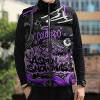 Personalized Colorado Aspen Snowmass Red Rocks Sleeveless Puffer Jacket Urban Graffiti Paint Splatter Street Art