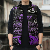 Personalized Colorado Aspen Snowmass Red Rocks Sleeveless Puffer Jacket Urban Graffiti Paint Splatter Street Art