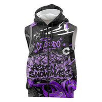 Personalized Colorado Aspen Snowmass Red Rocks Sleeveless Zip Hoodie Urban Graffiti Paint Splatter Street Art