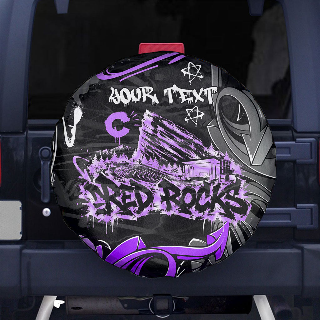 Personalized Colorado Aspen Snowmass Red Rocks Spare Tire Cover Urban Graffiti Paint Splatter Street Art