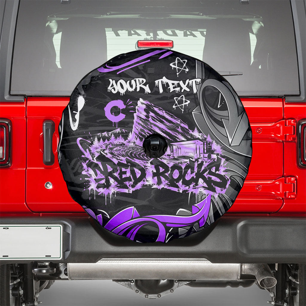 Personalized Colorado Aspen Snowmass Red Rocks Spare Tire Cover Urban Graffiti Paint Splatter Street Art