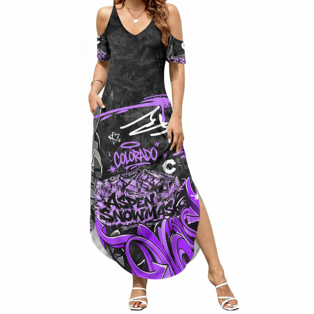 Personalized Colorado Aspen Snowmass Red Rocks Summer Maxi Dress Urban Graffiti Paint Splatter Street Art