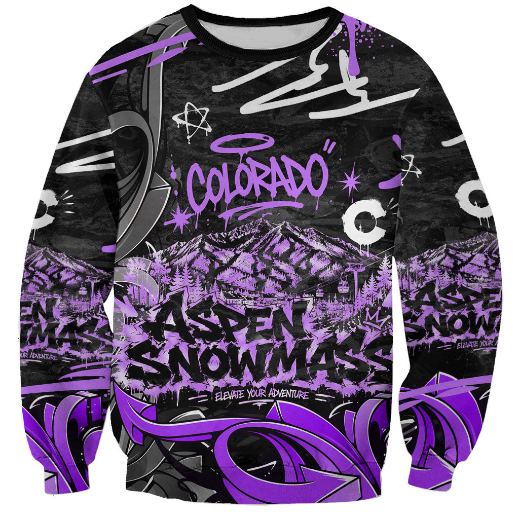 Personalized Colorado Aspen Snowmass Red Rocks Sweatshirt Urban Graffiti Paint Splatter Street Art