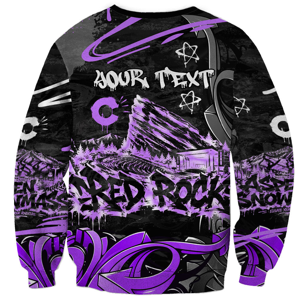 Personalized Colorado Aspen Snowmass Red Rocks Sweatshirt Urban Graffiti Paint Splatter Street Art